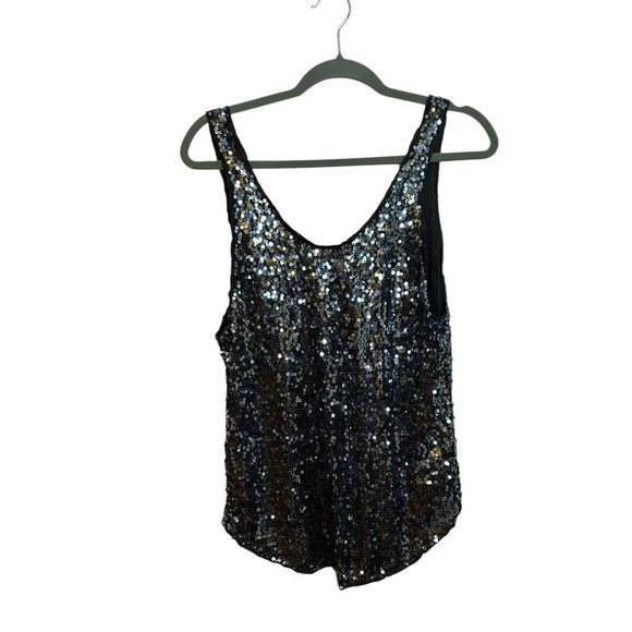 Talula Silver Sequin Tank - Picture 1 of 4